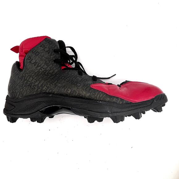 Adidas Techfit Football Cleats Men's Size 17 Red & Black Lace Up Athletic - Picture 7 of 11